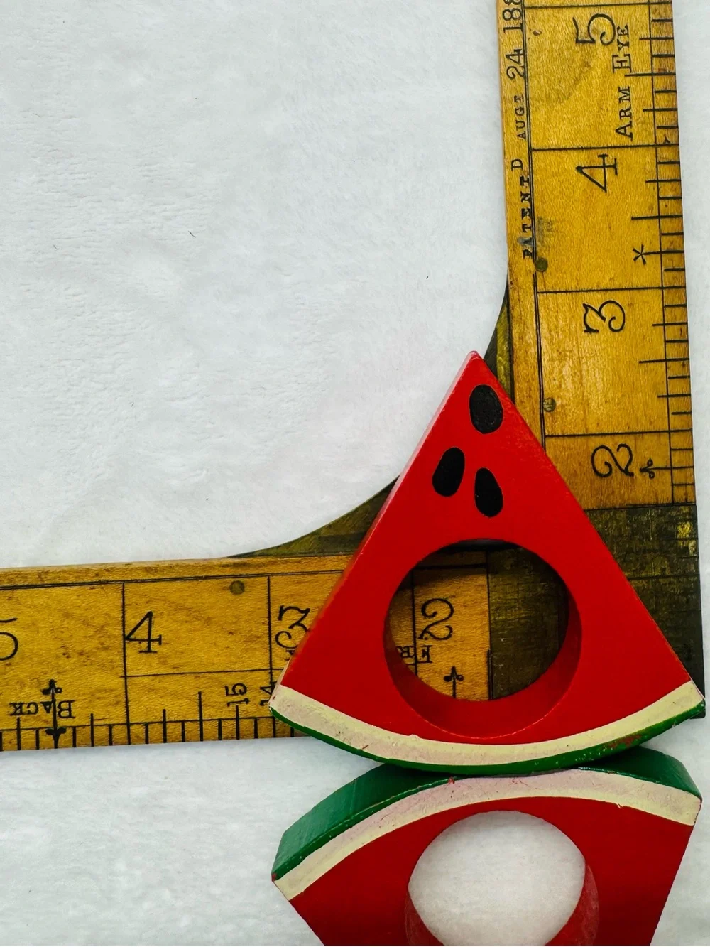 Watermelon Slice Wooden Napkin Rings - Red Summer Table Décor (4)